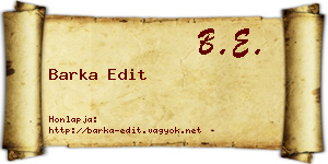 Barka Edit névjegykártya
